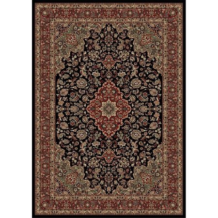 CONCORD GLOBAL 3 ft. 11 in. x 5 ft. 7 in. Persian Classics Medallion Kashan - Black 20834